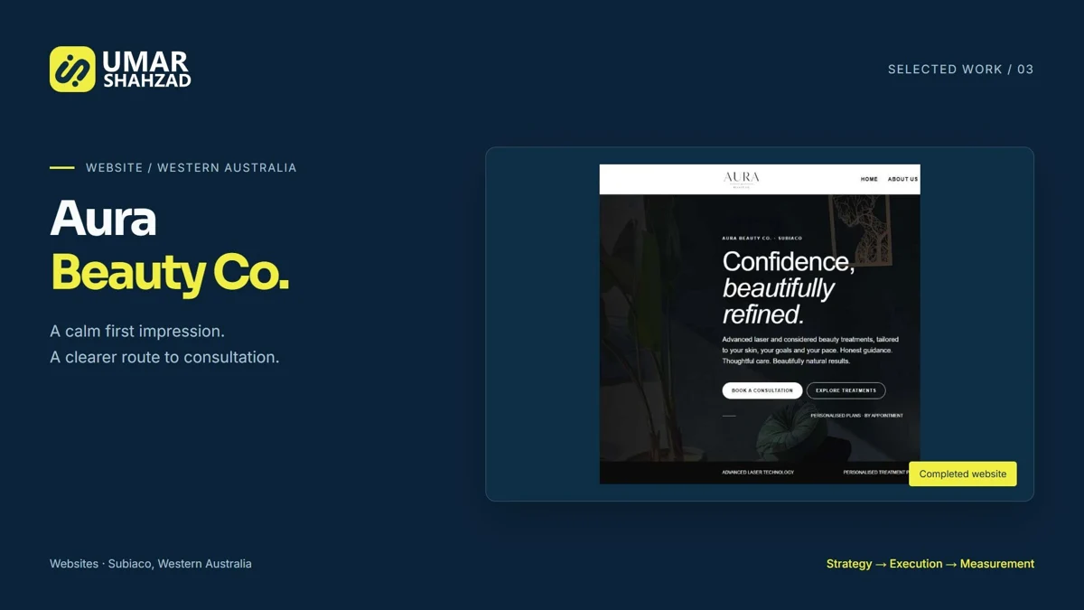 Aura Beauty Co website or campaign overview.
